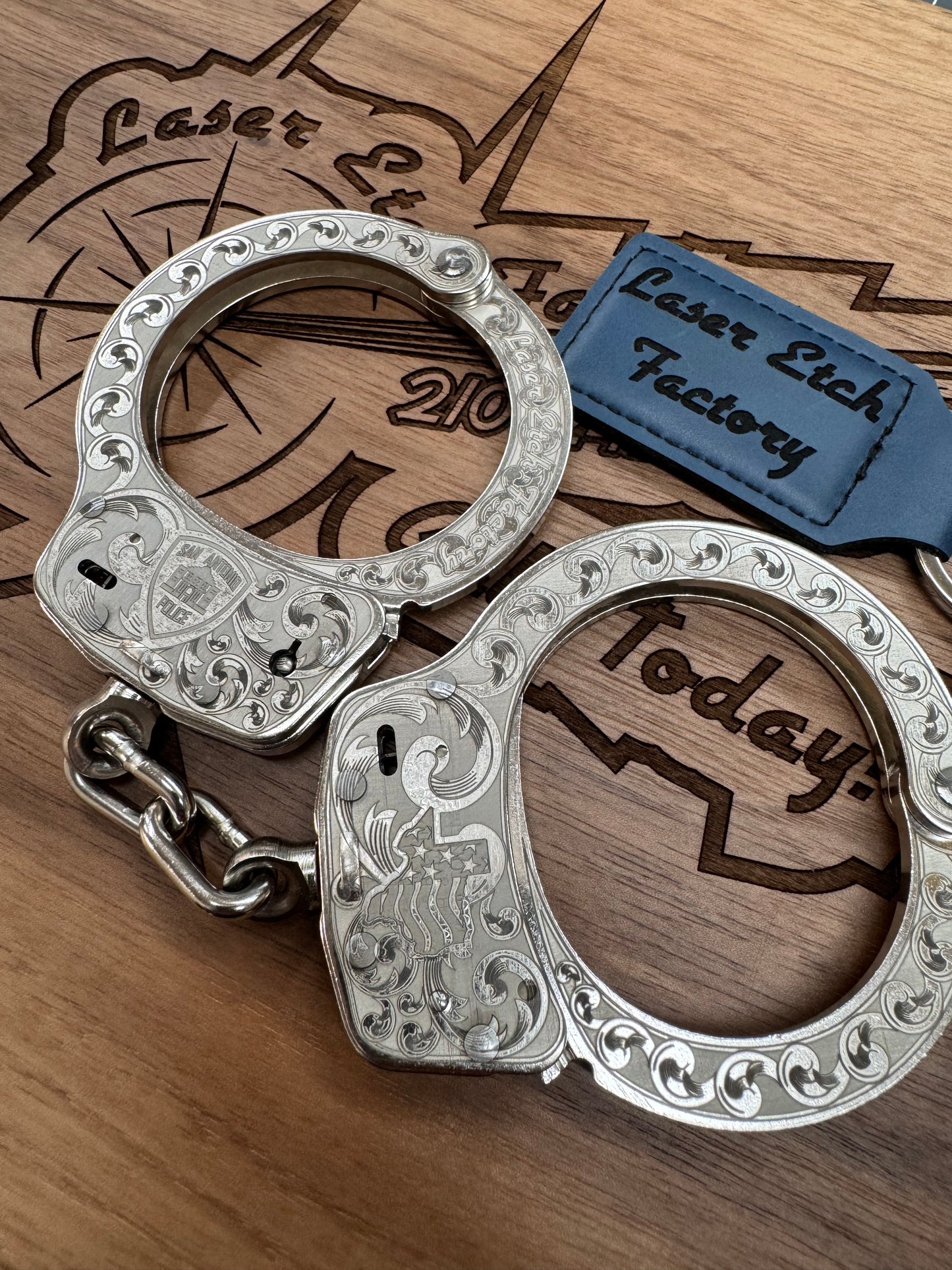 Custom Laser Engraved Smith & Wesson M-100 Handcuffs