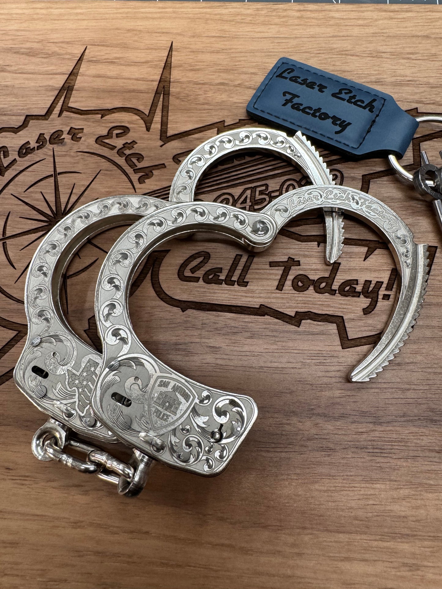Custom Laser Engraved Smith & Wesson M-100 Handcuffs